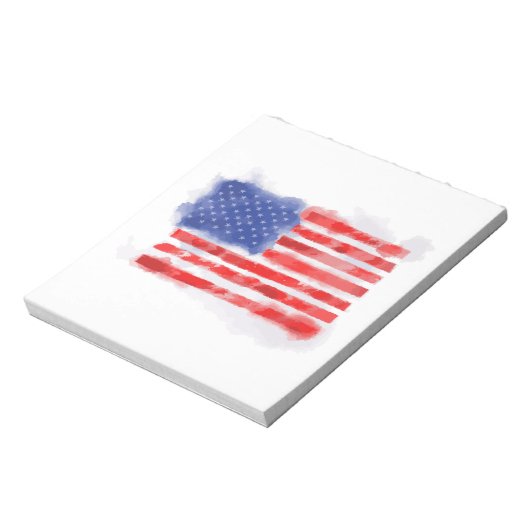 Waterverf Amerikaanse vlag voor veteranen en patri Notitieblok (Linkerzijde)