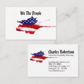 ** Waterverf Amerikaanse vlag Wij het volk Visitekaartje (Voorkant / Achterkant)