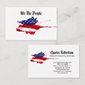 *~* Waterverf Amerikaanse vlag Wij het volk Visitekaartje (Voorkant / Achterkant)