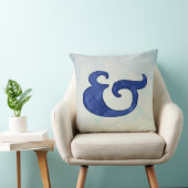 Waterverf Ampersand Nautical | Blauwe schelpen Kussen (Stoel)