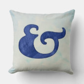 Waterverf Ampersand Nautical | Blauwe schelpen Kussen (Voorkant)