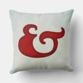 Waterverf Ampersand Nautical | Fancy rood en teken Kussen (Achterkant)