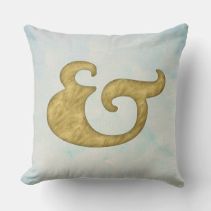 Waterverf Ampersand Nautical   Goud en symbool Kussen
