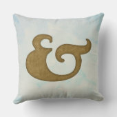 Waterverf Ampersand Nautical | Goud en Zee kleuren Kussen (Achterkant)