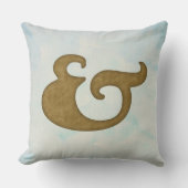 Waterverf Ampersand Nautical | Goud en Zee kleuren Kussen (Voorkant)