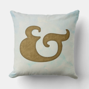 Waterverf Ampersand Nautical   Goud en Zee kleuren Kussen