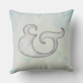 Waterverf Ampersand Nautical | White en Sky Kussen (Achterkant)