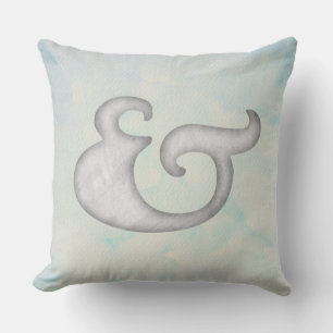 Waterverf Ampersand Nautical   White en Sky Kussen