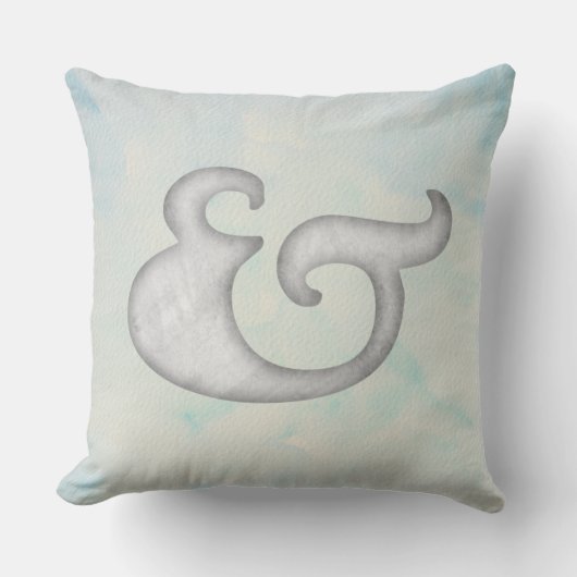 Waterverf Ampersand Nautilus | Wit & Hemel Kussen (Voorkant)