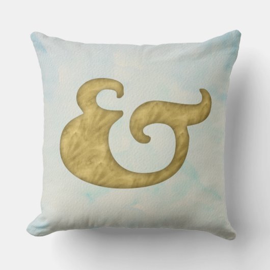 Waterverf Ampersand #Nautisch | Goud voor API Kussen (Voorkant)