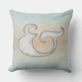 Waterverf #Ampersand #Nautisch | Wit & Oceaan Kussen (Voorkant)
