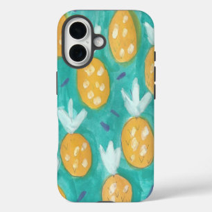 Waterverf anananas afdrukken iPhone 16 hoesje