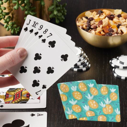 Waterverf anananas afdrukken pokerkaarten (Insitu)