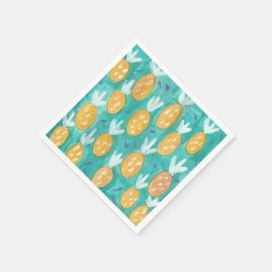 Waterverf anananas afdrukken servetten (Hoek)