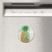 Waterverf anananas Art Lime Green Magnet (Insitu (Vaatwasser))