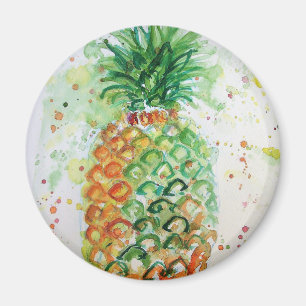 Waterverf anananas Art Lime Green Magnet