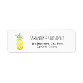 Waterverf anananas etiket