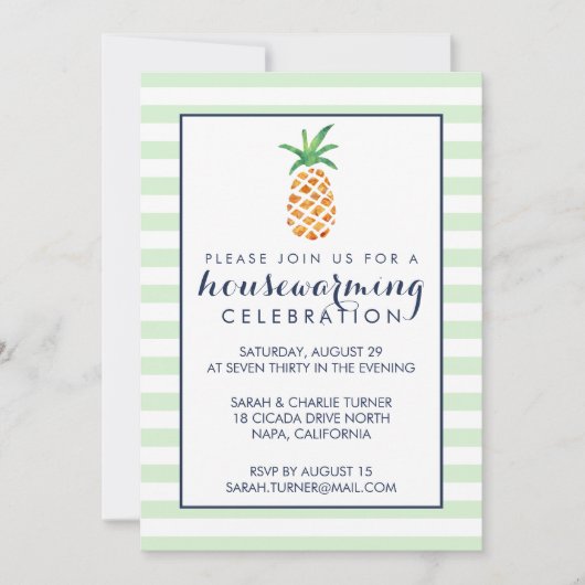 Waterverf anananas Housewarming Party Kaart (Voorkant)