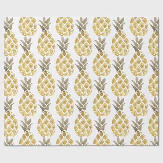 Waterverf anananas Land Rustic Cadeaupapier (Vlak)