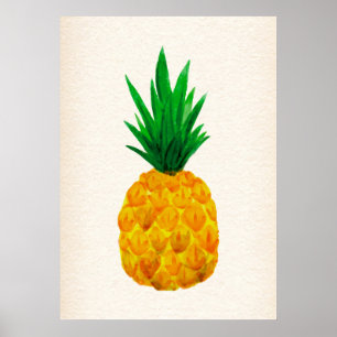 Waterverf anananas poster
