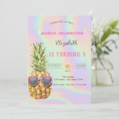 Waterverf anananasholografische anijsdag kaart (Staand voorkant)