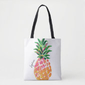 Waterverf Ananas Aangepaste Canvas tas (Voorkant)