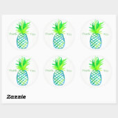 Waterverf Ananas Bedankt Ronde Sticker (Vel)