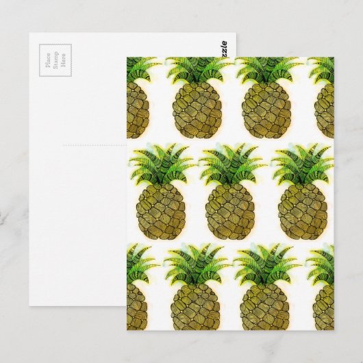 Waterverf ananas briefkaart (Voorkant / Achterkant)