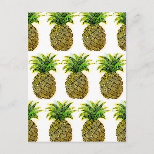 Waterverf ananas briefkaart (Voorkant)