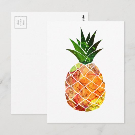 Waterverf ananas briefkaart (Voorkant / Achterkant)
