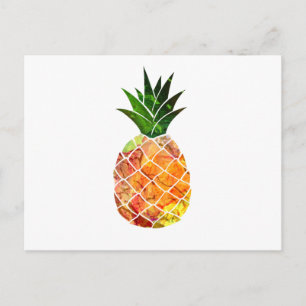 Waterverf ananas briefkaart