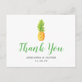 Waterverf ananas bruiloft dank u briefkaart