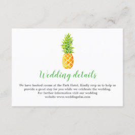 Waterverf ananas bruiloft details kaart