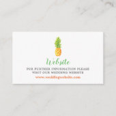 Waterverf ananas bruiloft website informatiekaartje (Voorkant)