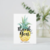 Waterverf Ananas Dank Je Briefkaart (Staand voorkant)