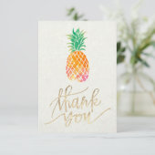 waterverf ananas dank u bedankkaart (Staand voorkant)