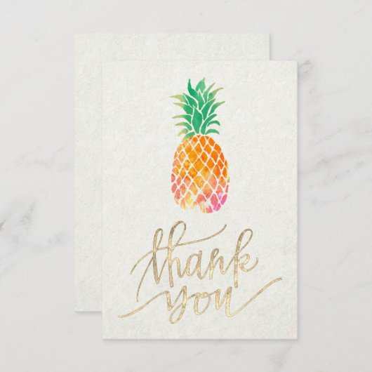 waterverf ananas dank u bedankkaart (Voorkant / Achterkant)