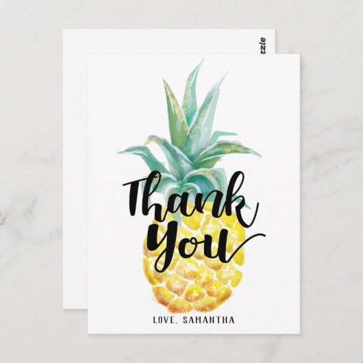 Waterverf ananas Dank u Briefkaart