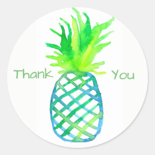Waterverf ananas Dank u Ronde Sticker