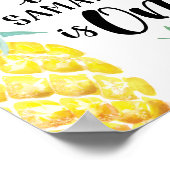 Waterverf ananas eerste geboortengeblog poster (Hoek)