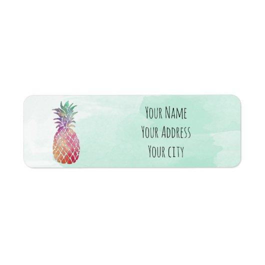 waterverf ananas etiket (Voorkant)