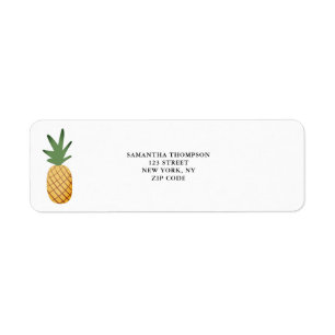 Waterverf ananas etiket
