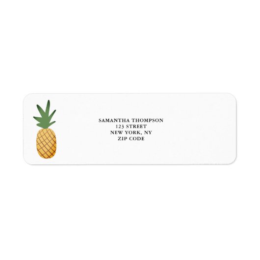 Waterverf ananas etiket (Voorkant)