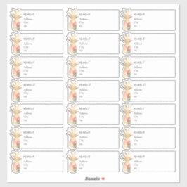Waterverf Ananas Gast Adresetiketten Sticker