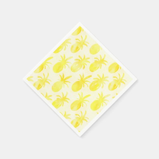 Waterverf ananas geel patroon servet (Hoek)