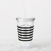 Waterverf Ananas Lint Strepen Monogram Acryl Drinkbeker (Links)