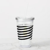 Waterverf Ananas Lint Strepen Monogram Acryl Drinkbeker (Achterkant)