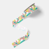 Waterverf Ananas Luau Multicolor Tropisch Grosgrain Lint (Achterkant)