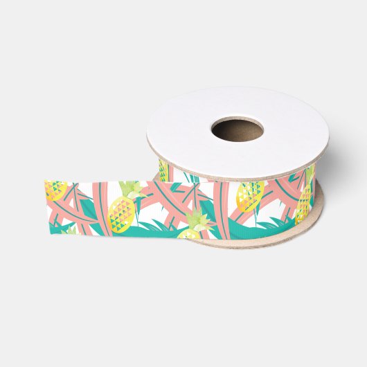 Waterverf Ananas Luau Multicolor Tropisch Grosgrain Lint (Spoel)