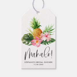 Waterverf Ananas Mahalo Bruiloftsborrel Cadeaulabel